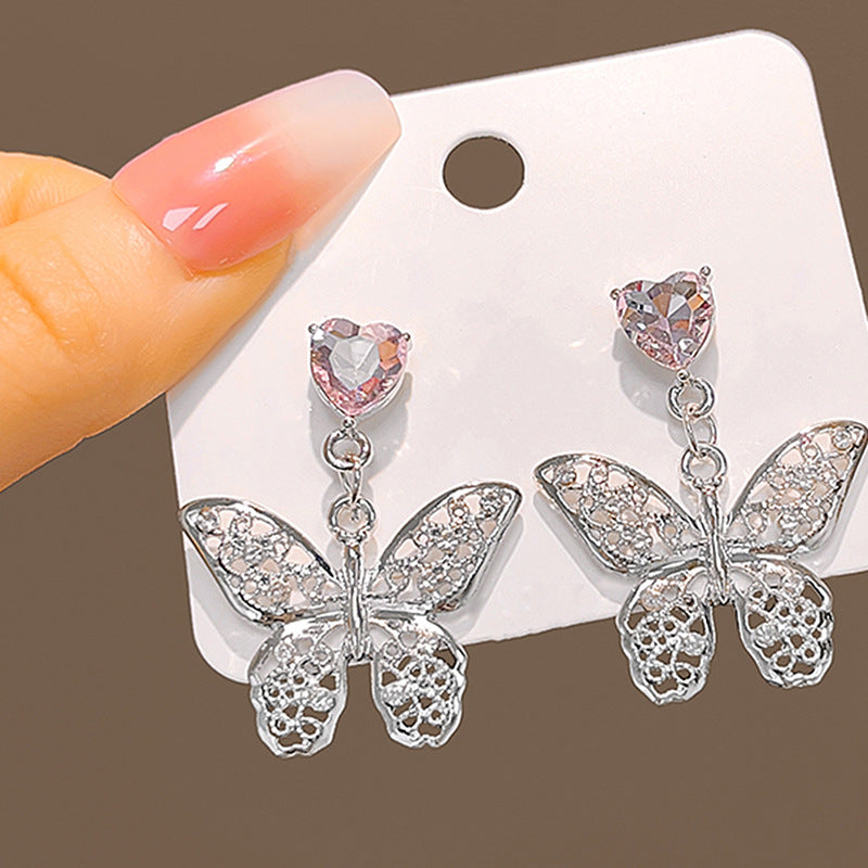 Wholesale Cross Irregular Butterfly Alloy Earrings